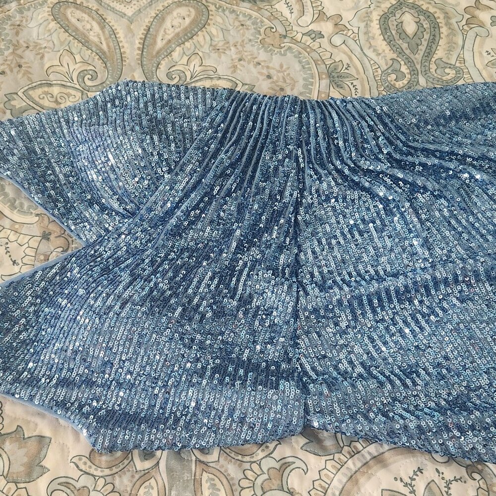 Beautiful blue sequin comfortable gown worn once